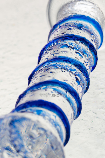 Фаллоимитатор Sexus Glass с синей спиралью, бесцветный, 17 см - фото 9