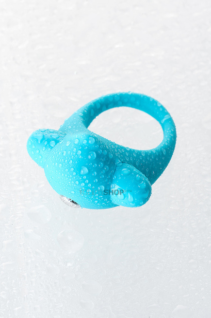Эрекционное кольцо Toyfa A-Toys с вибростимуляцией, голубое - фото 10
