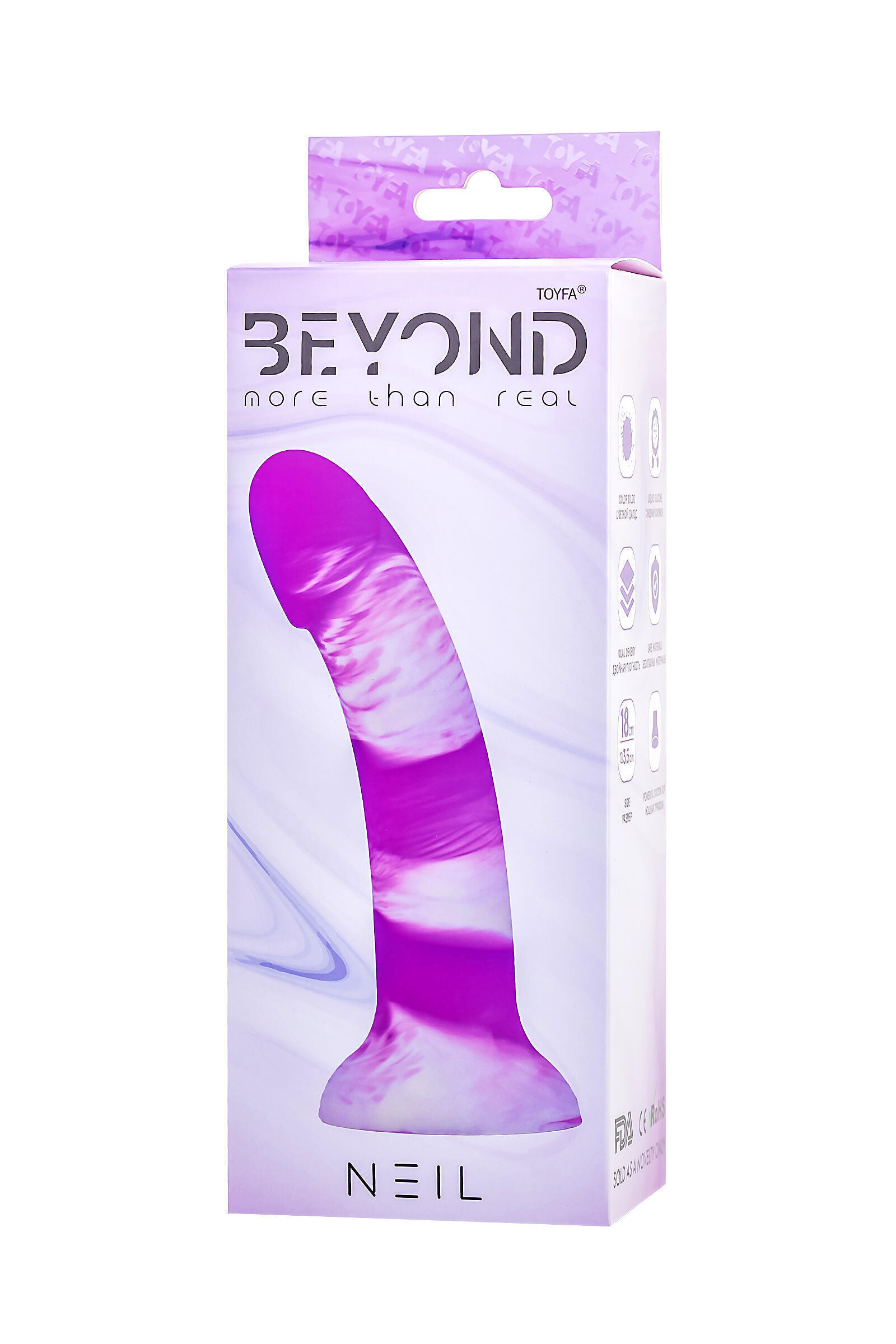 Фаллоимитатор Toyfa Beyond Neil 18 см, фиолетовый