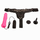 Страпон с вибрацией Adjustable elastic Harness  Baile, розовый