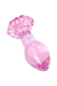 Анальная пробка Sexus Glass со стоппером в виде цветка, розовая