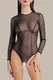 Эротическое боди Waname Apparel Grace с длинными рукавами черное, L