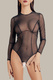 Эротическое боди Waname Apparel Grace с длинными рукавами черное, XL