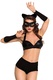 Костюм кошечки SoftLine Collection Catwoman (бюстгальтер, шортики, головной убор, маска и перчатки), чёрный, L