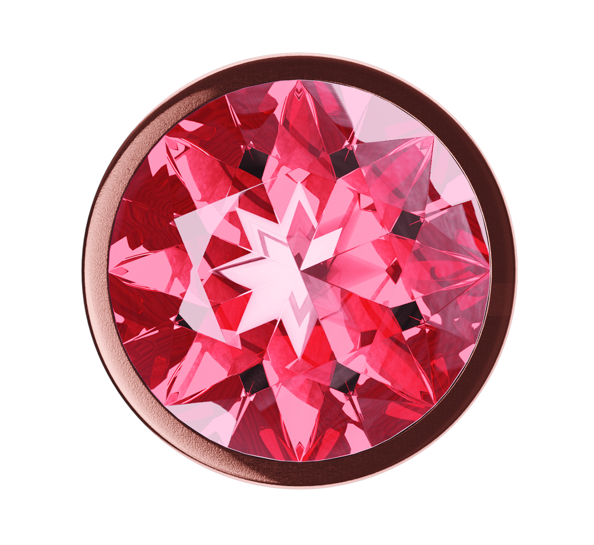 Анальная пробка Lola Toys Shine Small, розовое золото с красным кристаллом