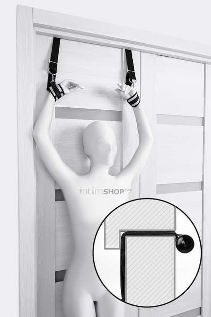 Подвесные наручники на дверь Anonymo by TOYFA, черные с серебристым - фото 3