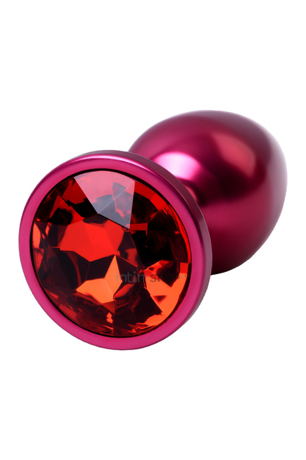 Анальная пробка Toyfa Metal с кристалом цвета рубин, 7,2 см, красный от IntimShop