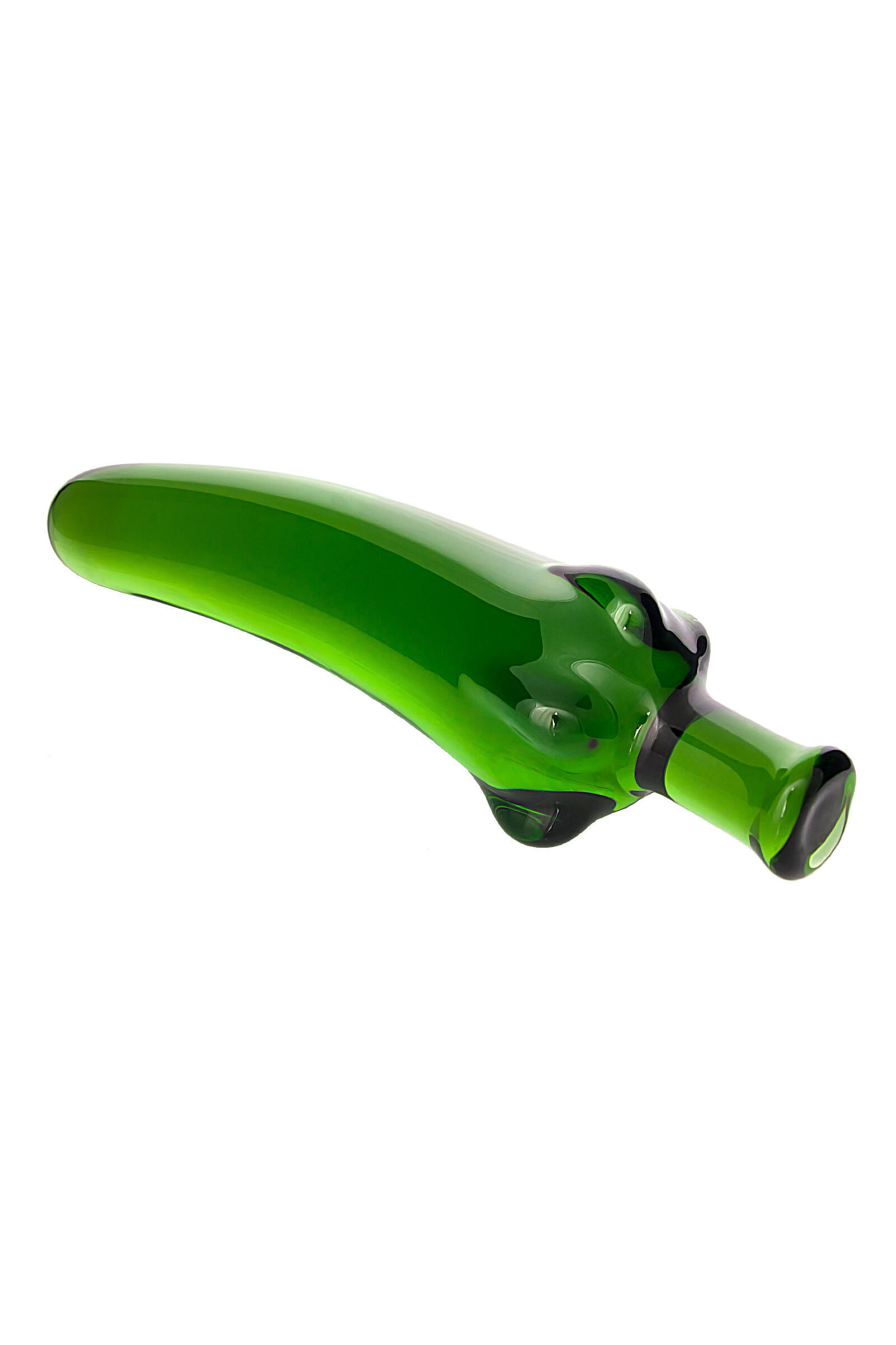 Стимулятор Sexus Glass в форме перчика 13.5 см, зеленый