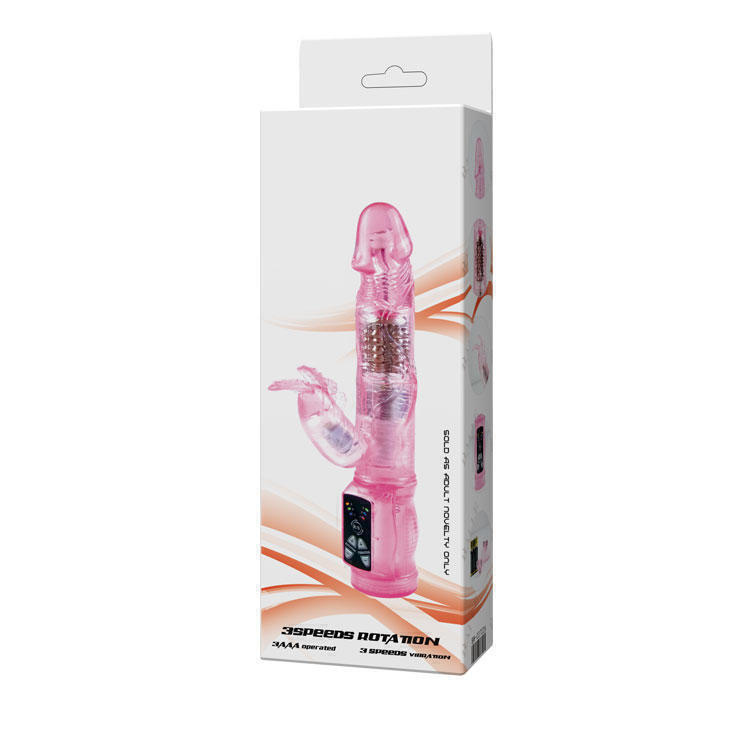 Вибромассажер ротатор со стимулятором клитора Baile Intim Lover, розовый