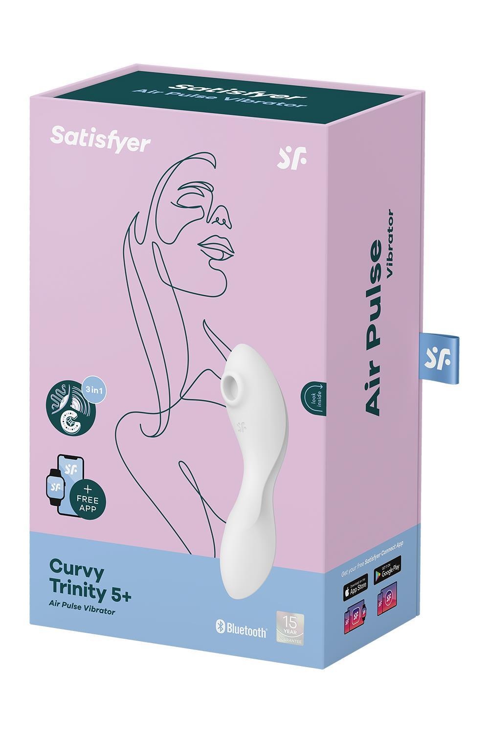 Вакуумно-волновой стимулятор и вибратор для точки G Satisfyer Curvy Trinity 5+, белый