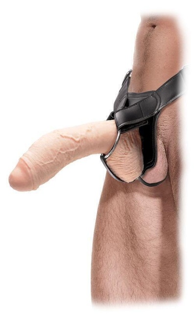 фото Большой страпон Pipedream Fetish Fantasy Extreme Hollow Strap-On, телесный