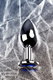 Анальная втулка Metal by TOYFA, металл, серебристая, с кристаллом цвета сапфир, 8 см, Ø 3,5 см, 265