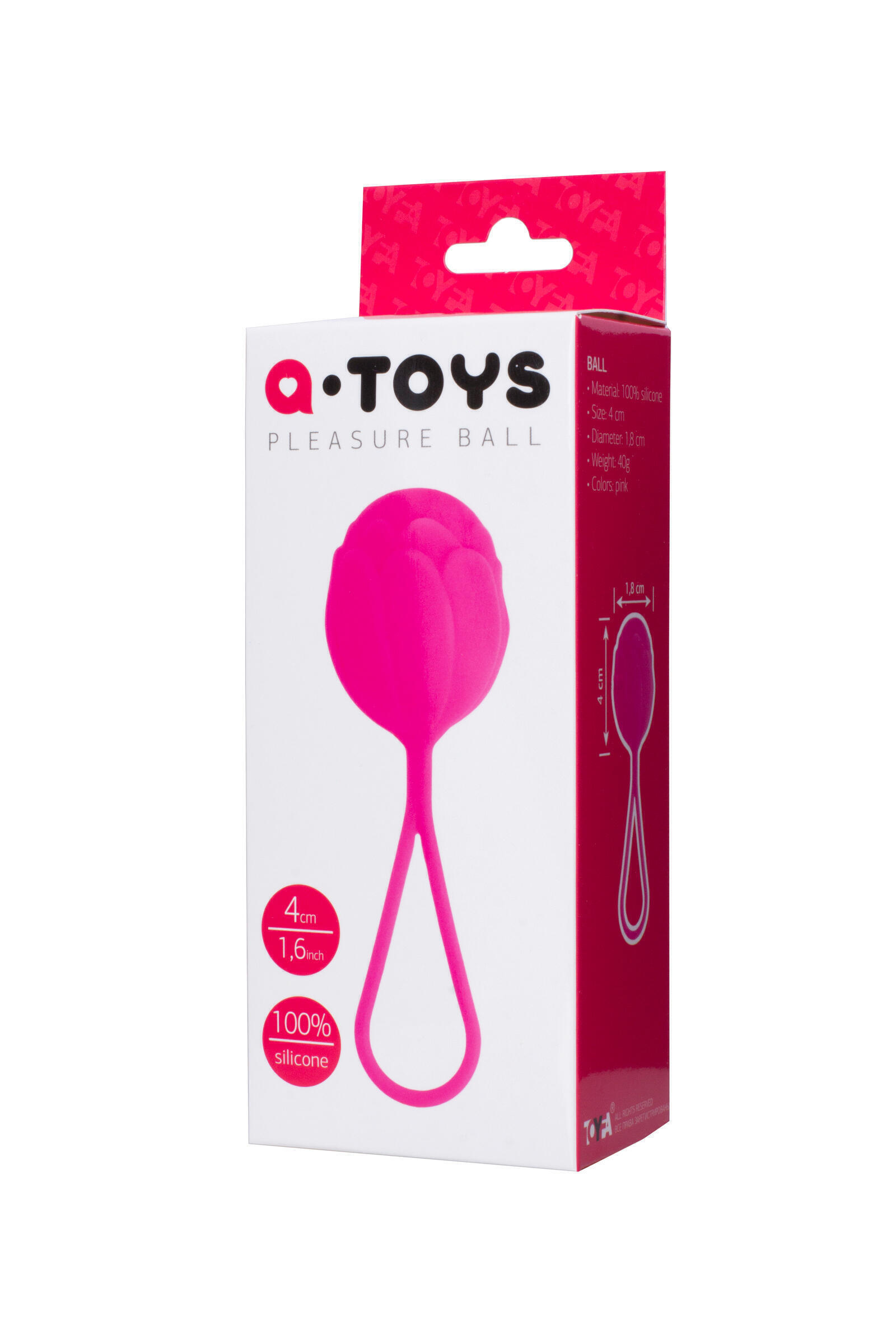 Вагинальный шарик Toyfa A-Toys Pleasure Ball, розовый