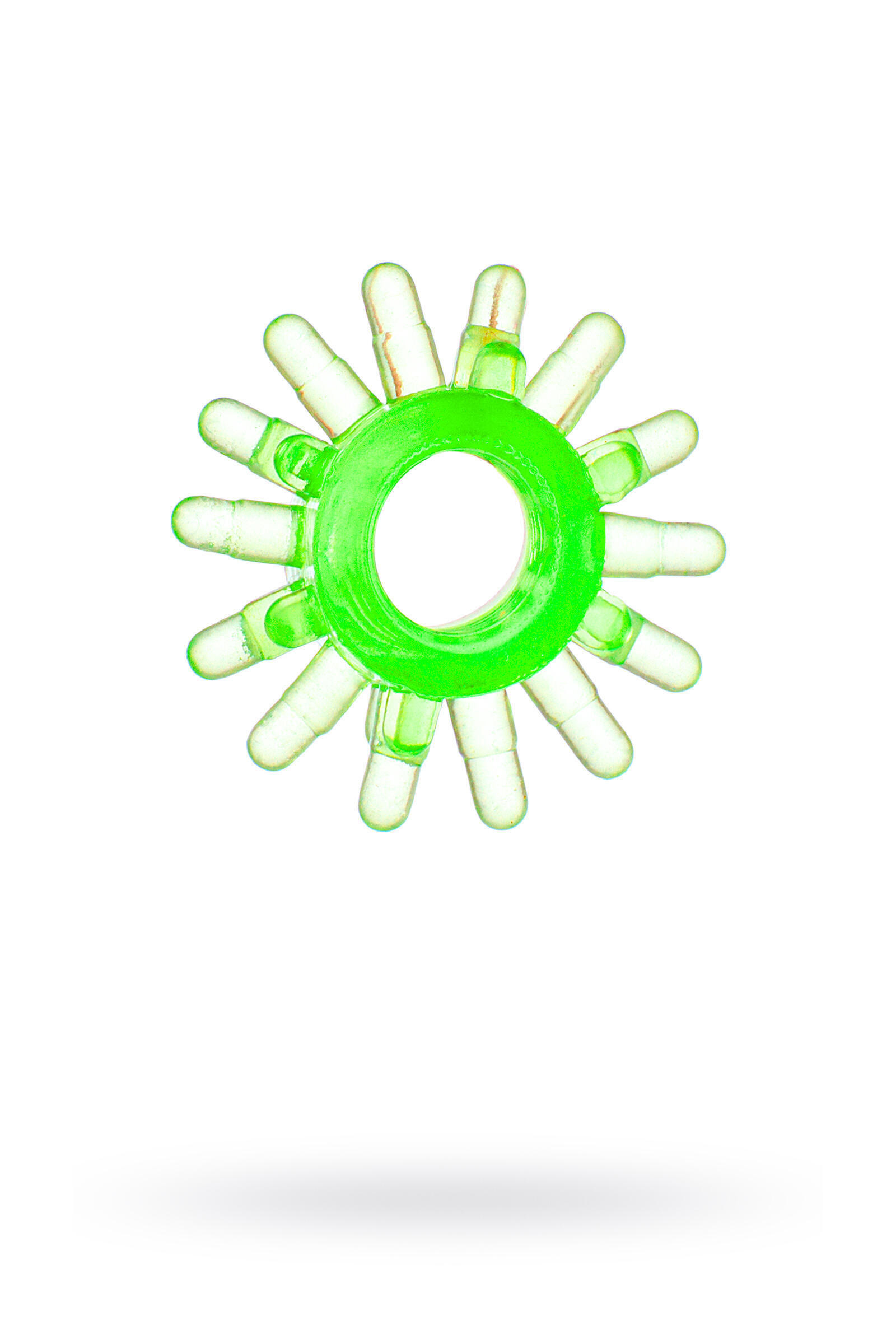 Эрекционное кольцо Toyfa с шипами, зеленое