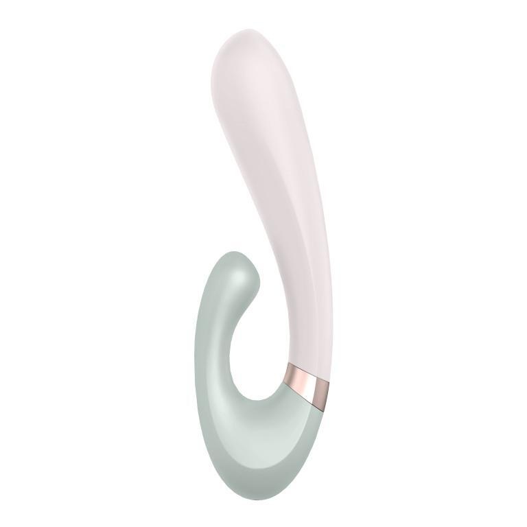 Вибратор-кролик с нагревом Satisfyer Heat Wave, белый-мятный