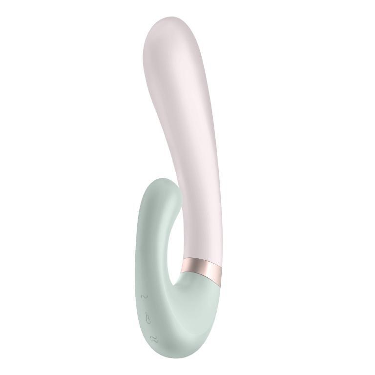 Вибратор-кролик с нагревом Satisfyer Heat Wave, белый-мятный