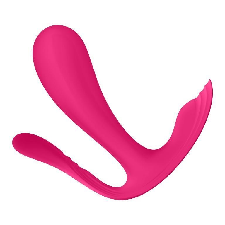 Вибровкладка в трусики с вагинальным и анальным отростком Satisfyer Top Secret+, розовая