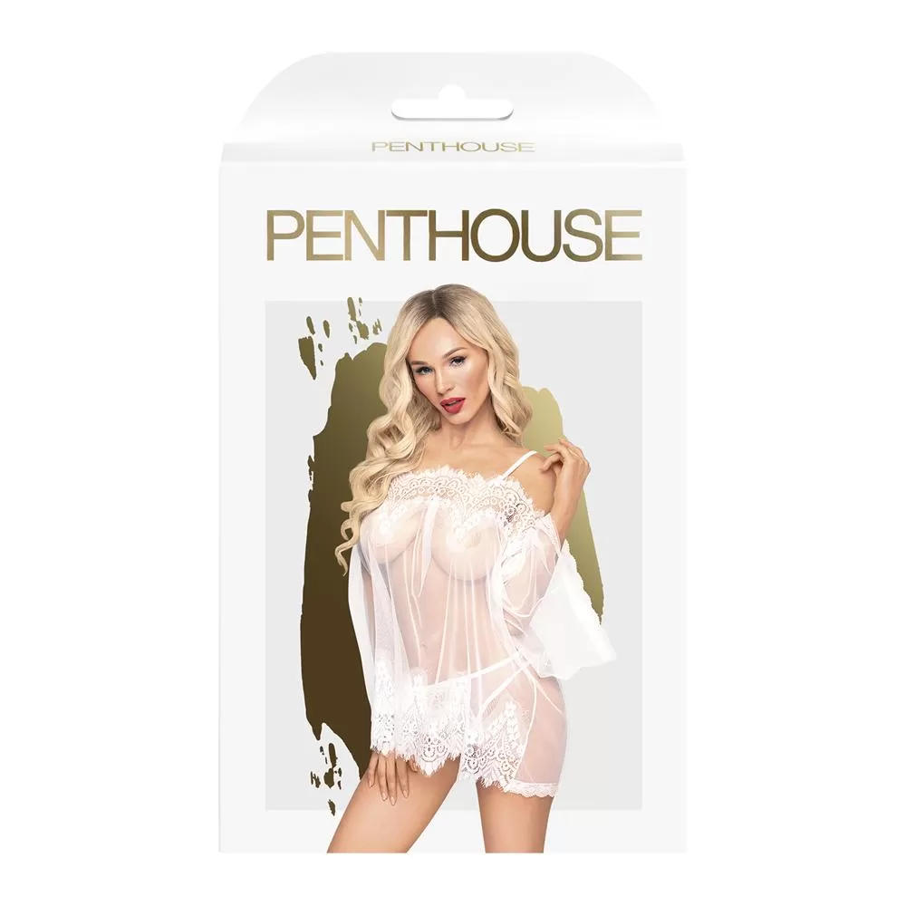 Сорочка и трусики Penthouse Lip Smacker M/L, белая