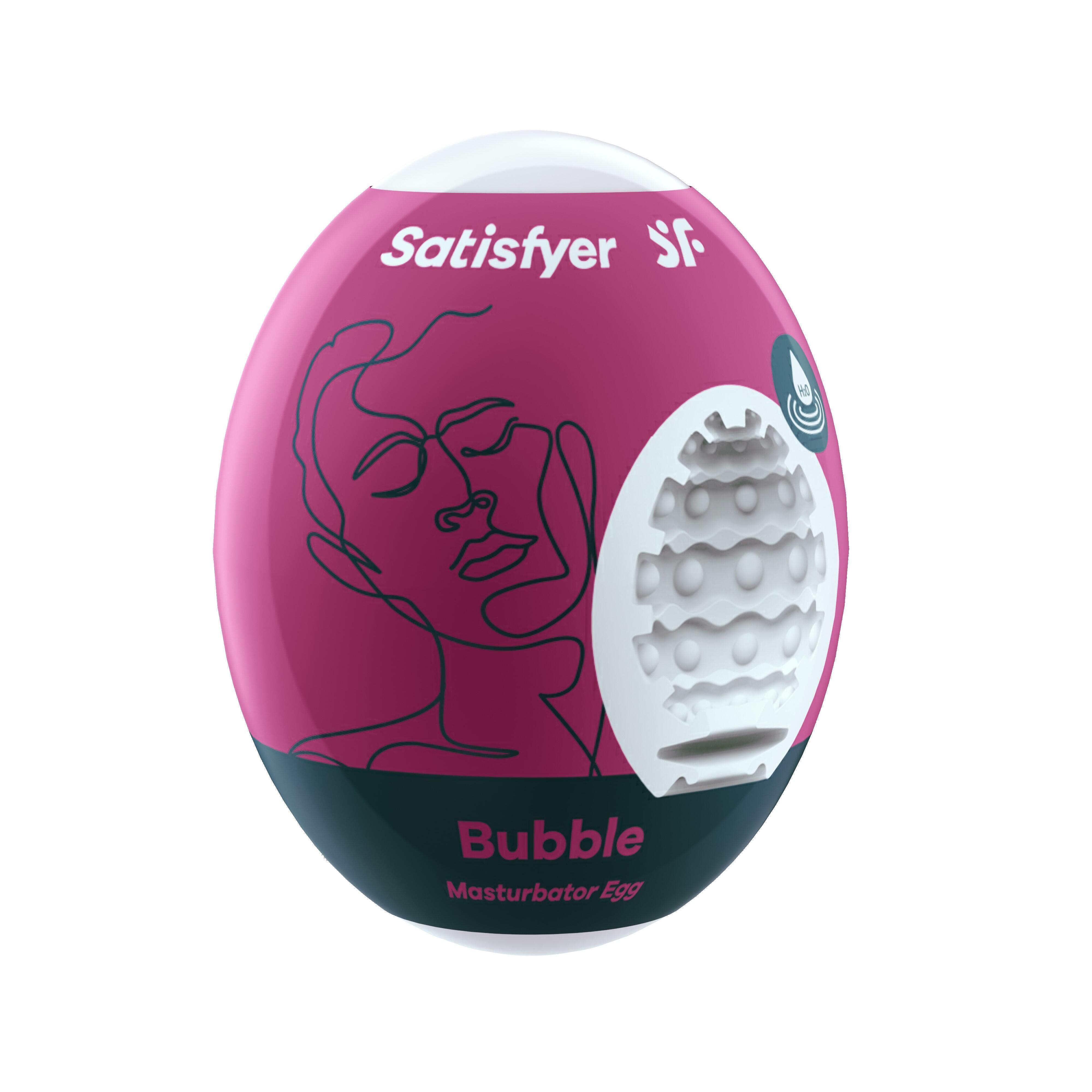 Мастурбатор с самолубрикацией Satisfyer Egg Single Bubble, белый