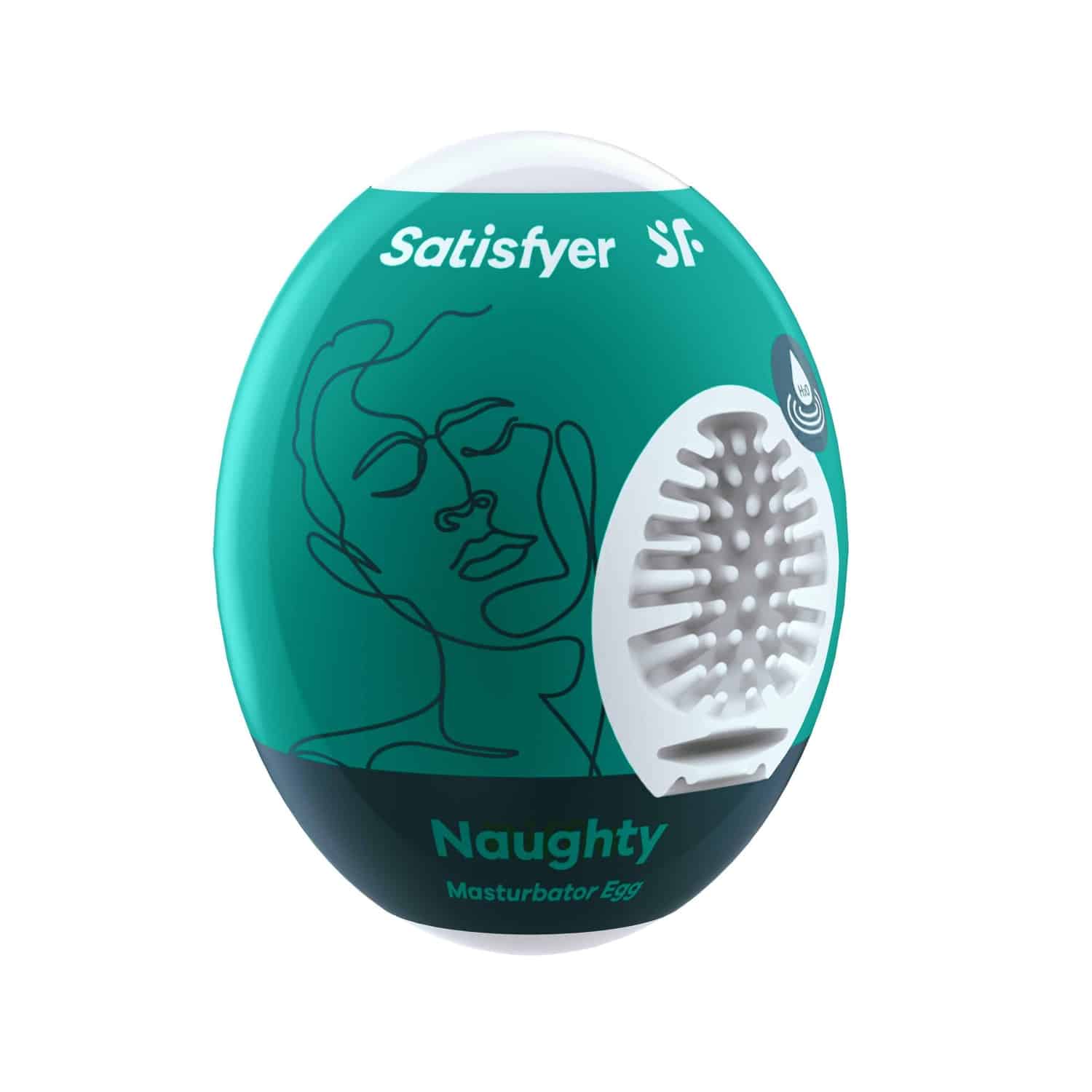 Мастурбатор с самолубрикацией Satisfyer Egg Single Naughty, белый 