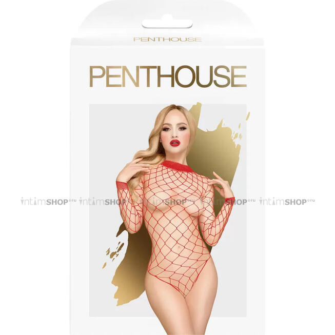 Боди-сетка Penthouse Scandalous XL, красное - фото 3