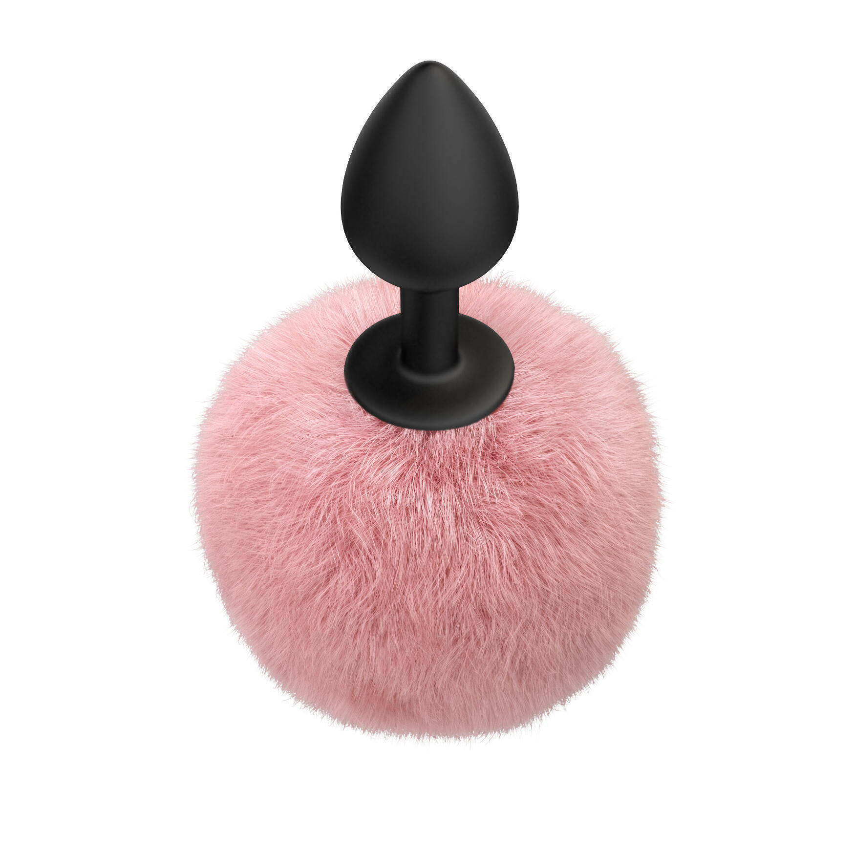 Анальная пробка Lola Games Emotions Fluffy, черная с розовым хвостом
