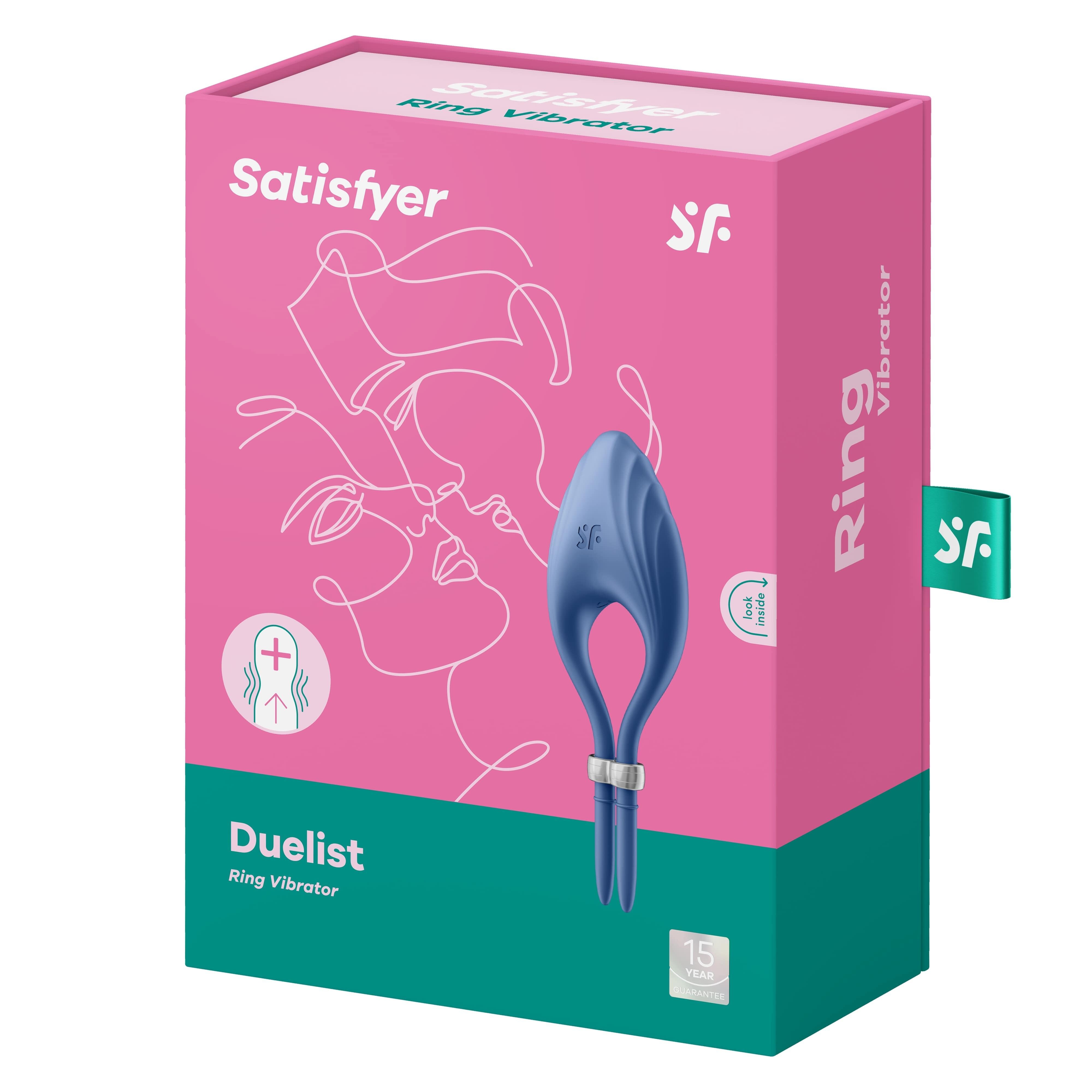 Виброкольцо-лассо Satisfyer Duelist, синее