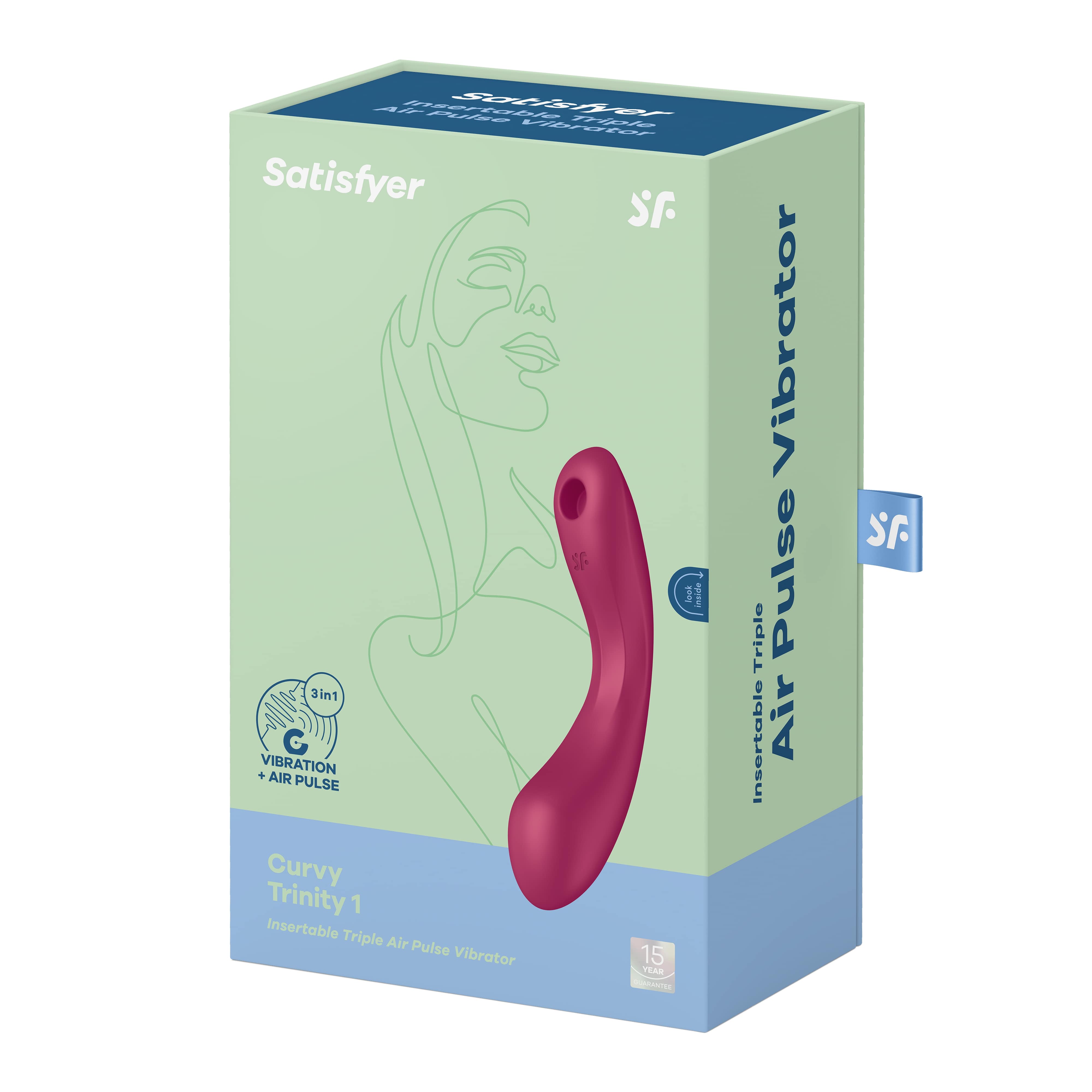 Вакуумно-волновой стимулятор и вибратор для точки G Satisfyer Curvy Trinity 1, красный