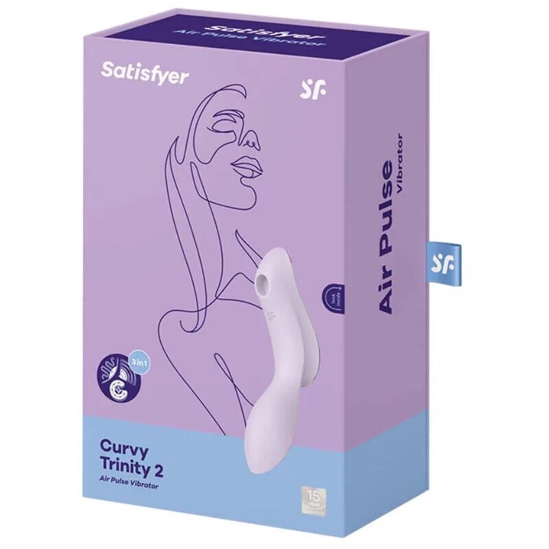 Вакуумно-волновой стимулятор и вибратор для точки G Satisfyer Curvy Trinity 2, сиреневый