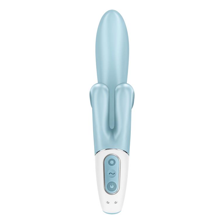 Вибратор-кролик Satisfyer Touch Me с двумя клиторальными отростками, голубой