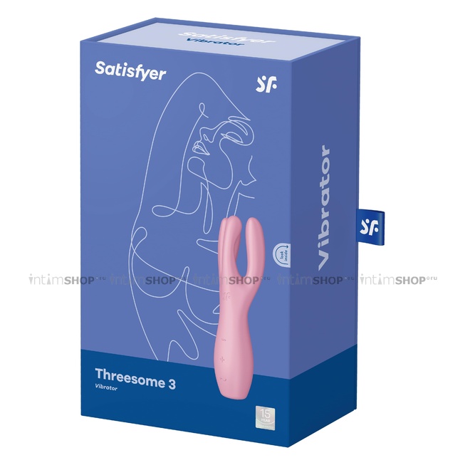 Вибромассажер Satisfyer Threesome 3 для стимуляции клитора и сосков, розовый - фото 2