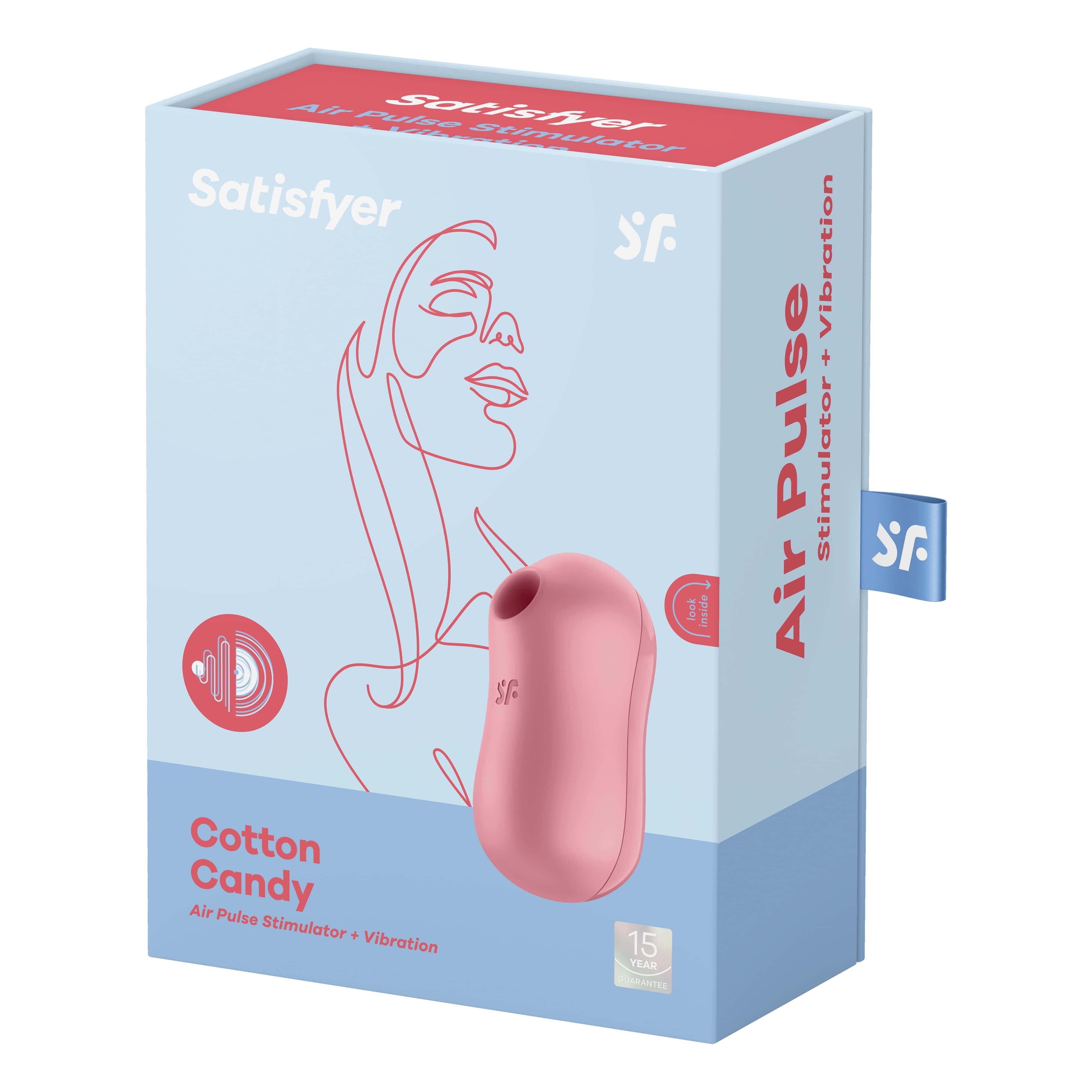 Вакуумный стимулятор клитора с вибрацией Satisfyer Cotton Candy, розовый