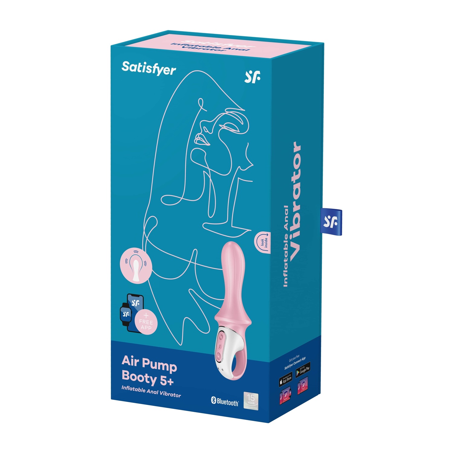 Анальный вибратор с расширением Satisfyer Air Pump Booty 5+, розовый