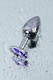 Анальная пробка Metal by Toyfa c фиолетовым кристаллом, серебристый