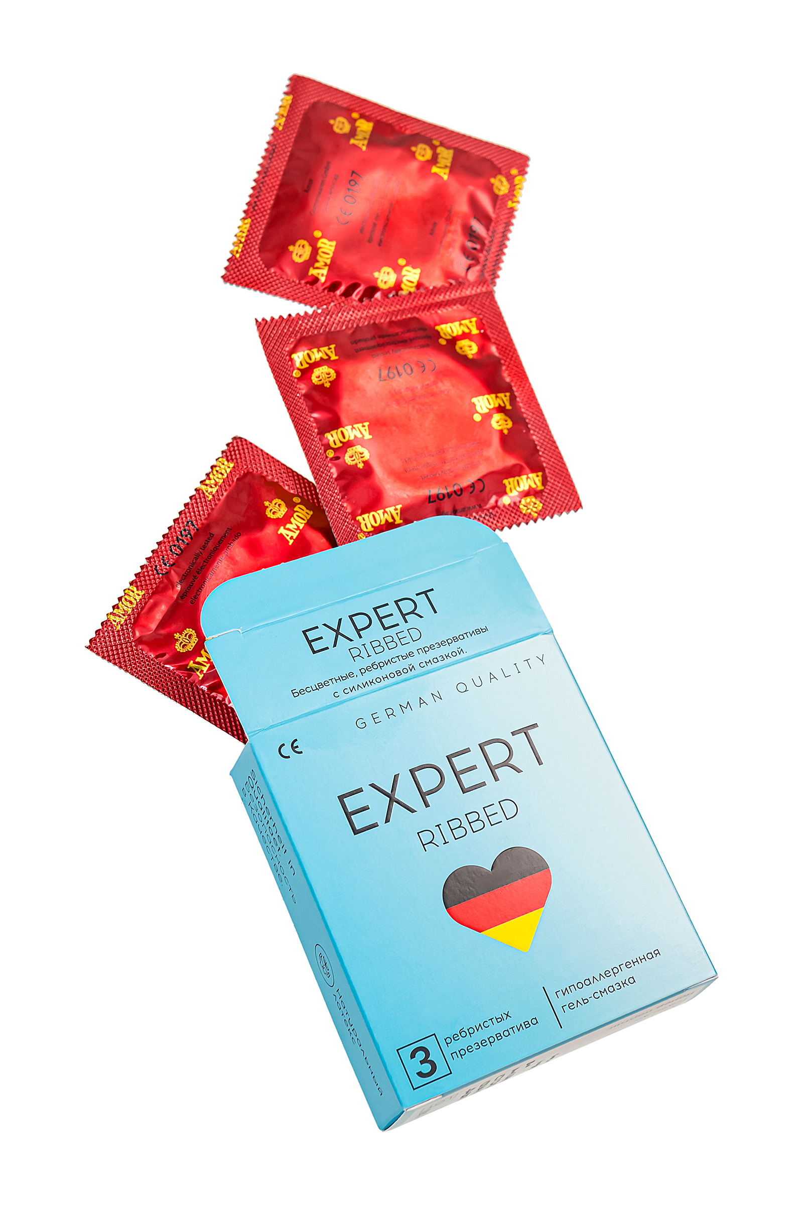 Презервативы ребристые Amor Expert Ribbed, 3 шт