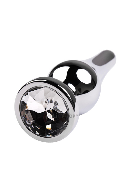Анальная пробка Toyfa Metal с кристаллом цвета алмаз, 10 см, серебристый от IntimShop