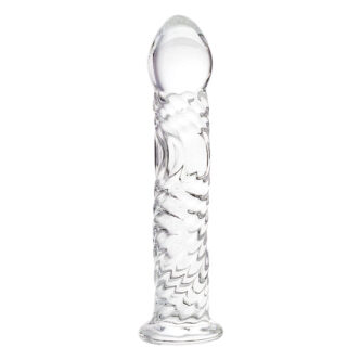 Фаллоимитатор Sexus Glass ребристый, бесцветный, 16,5 см