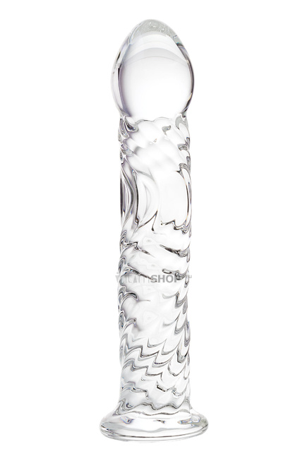 фото Фаллоимитатор Sexus Glass ребристый, бесцветный, 16,5 см