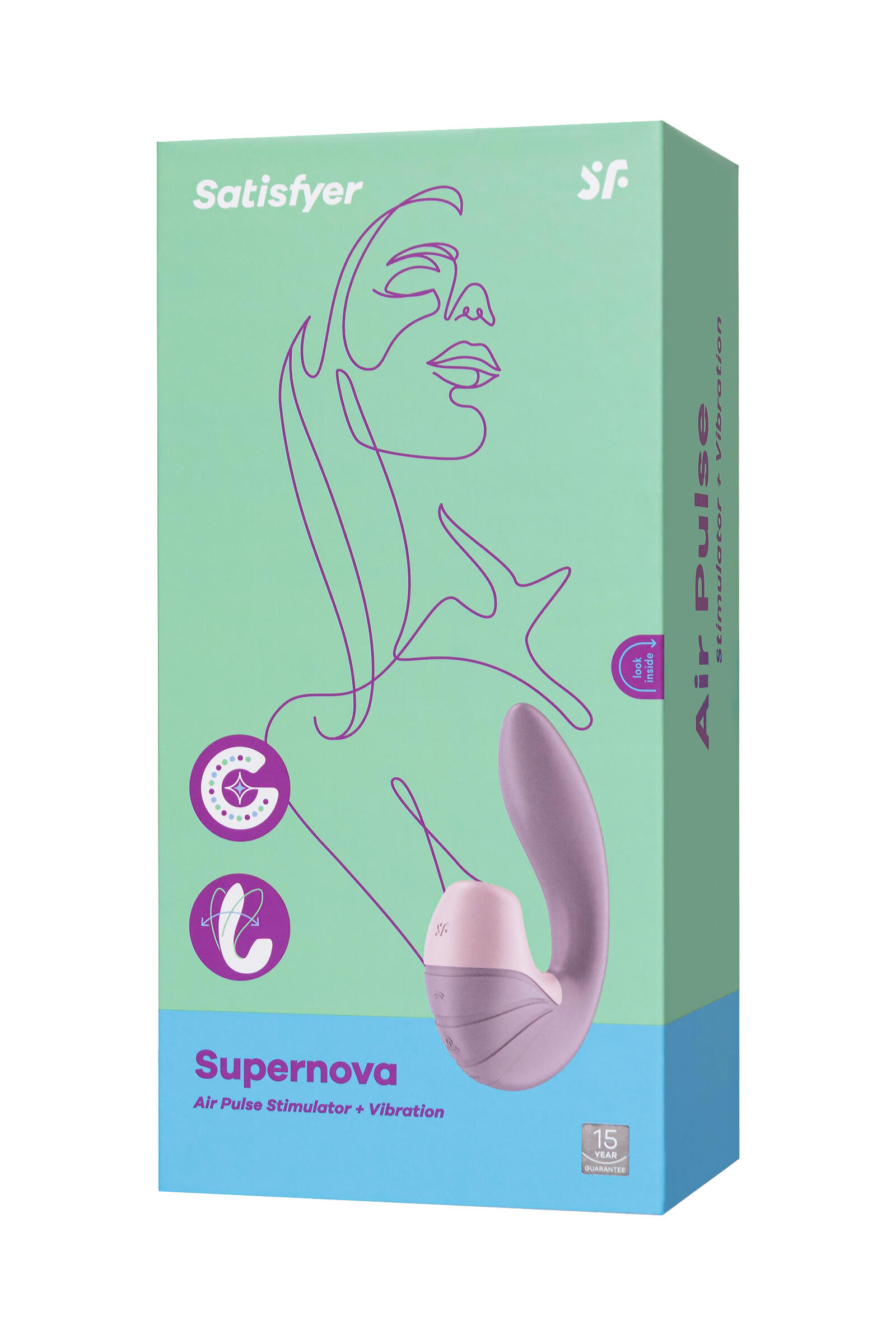 Вибратор с вакуумно-волновым стимулятором клитора Satisfyer Supernova, розовый