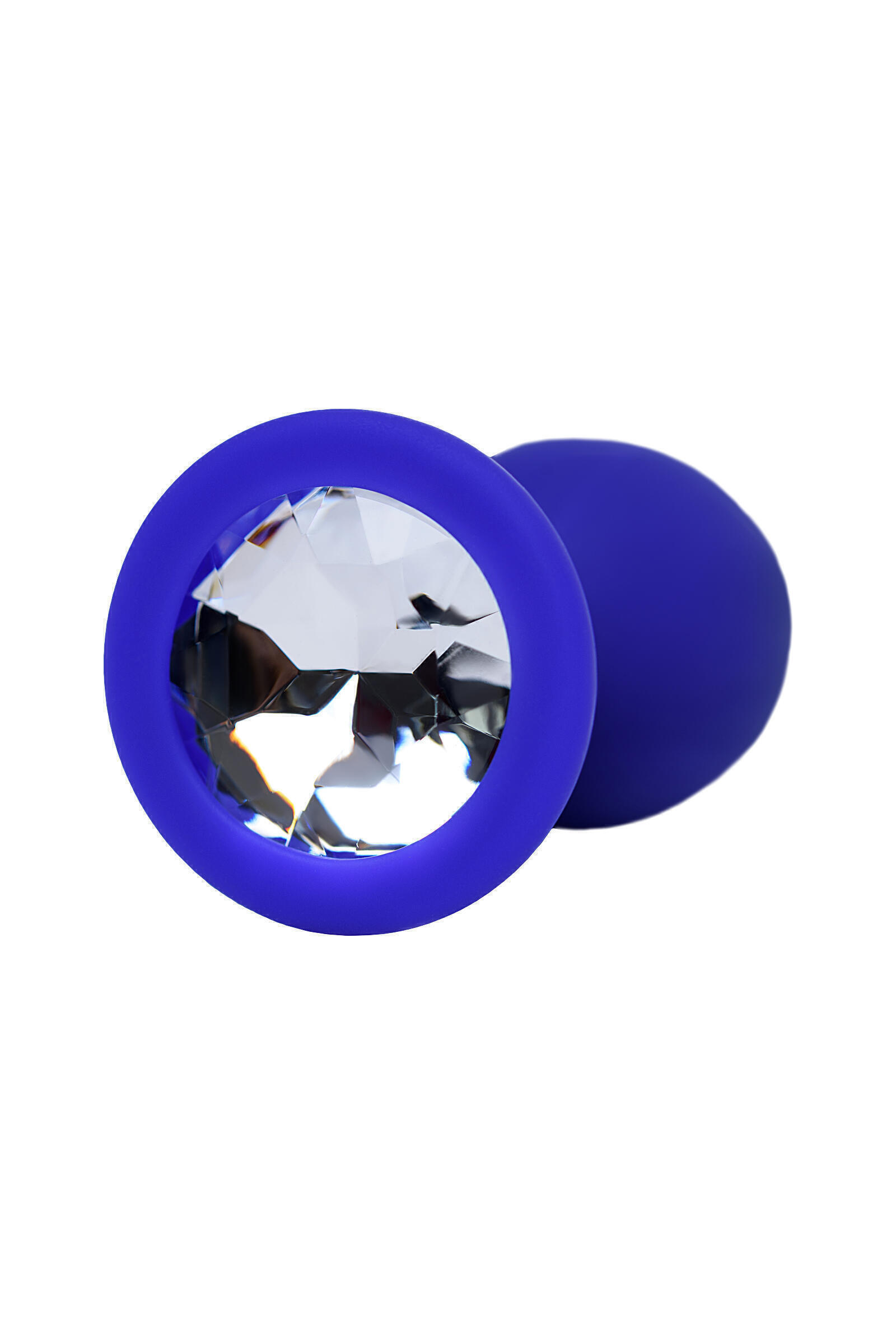 Анальная пробка с бесцветным кристаллом ToDo by Toyfa Brilliant 7 см, синяя