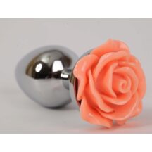 Анальная пробка с розой 4sexdream, 7 см, оранжевый