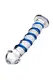 Фаллоимитатор Sexus Glass с синей спиралью, бесцветный, 17 см