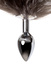 Металлическая анальная пробка Metal by Toyfa с хвостом черно-бурой лисы S, серебристый