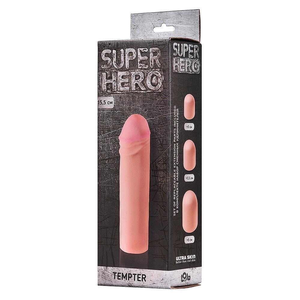 Насадка на член Lola Games Super Hero Tempter удлиняющая, телесная