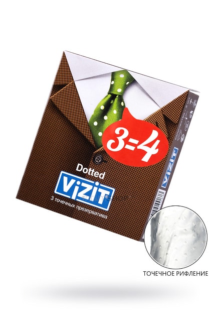 Презервативы Vizit Dotted, точечные, 3 шт от IntimShop