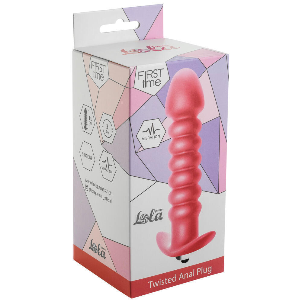 Анальная вибропробка Lola Toys First Time Twisted Anal Plug, розовая