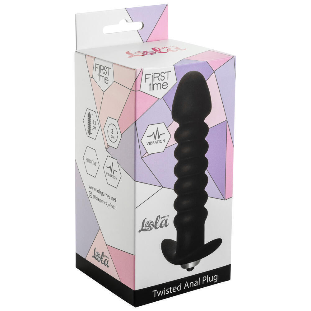 Анальная вибропробка Lola Toys First Time Twisted Anal Plug, чёрная