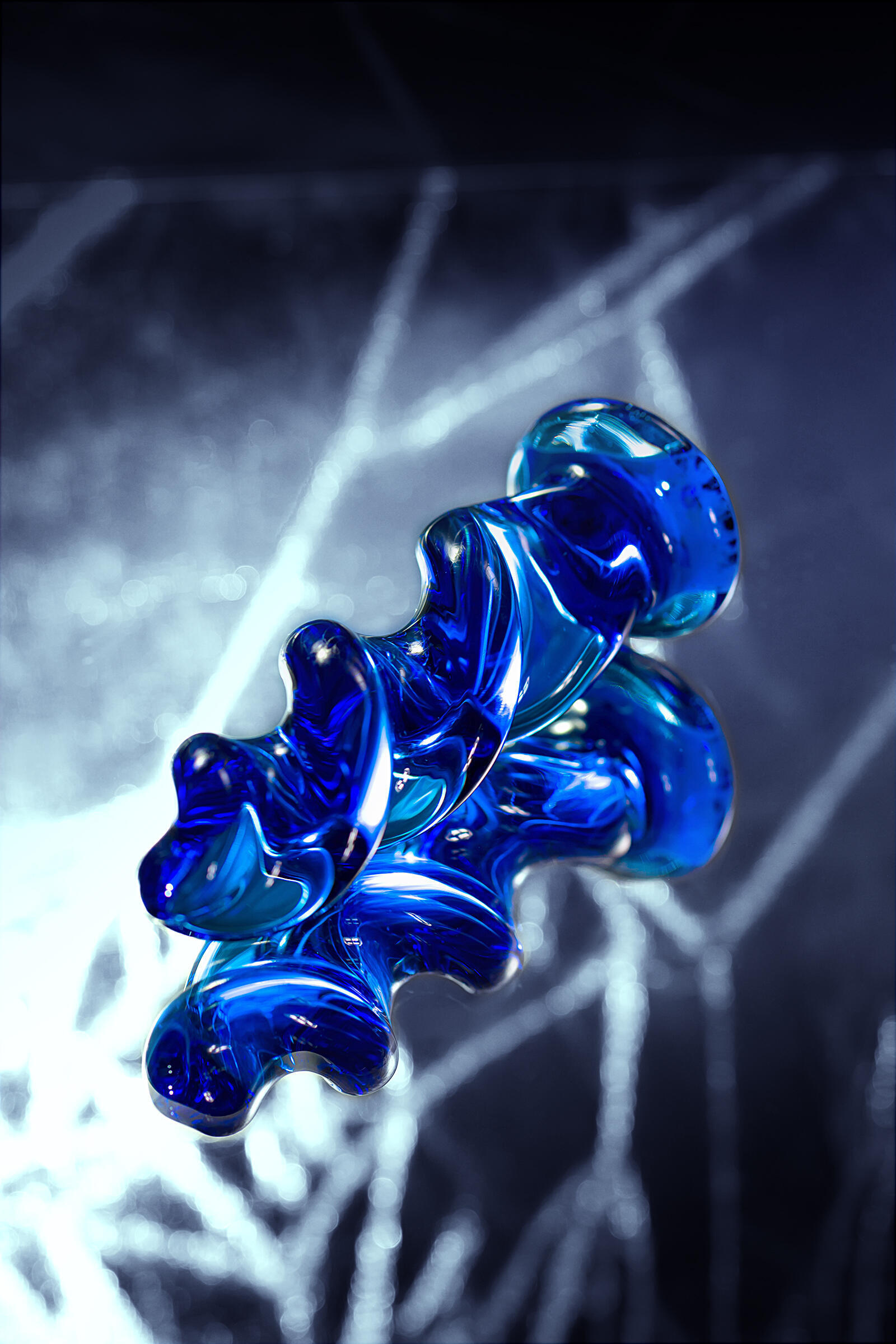 Анальная ёлочка Sexus Glass, синяя