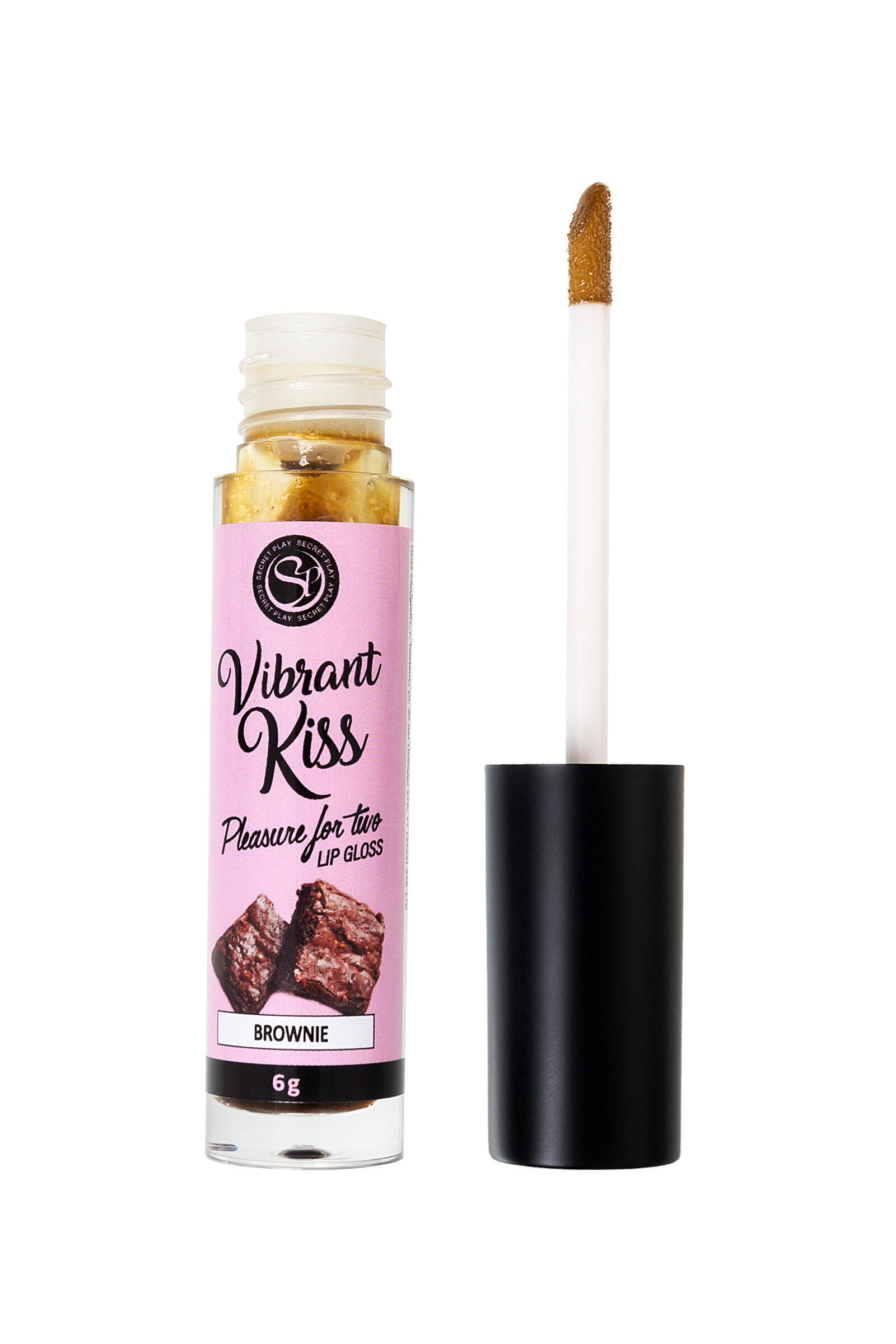 Блеск для губ с эффектом вибрации Secret Play Vibrant Kiss Брауни, 6 г
