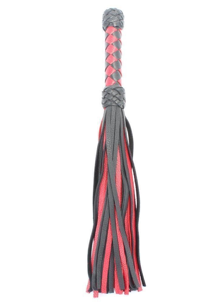 Плеть черно-красная с плетеной ручкой БДСМ арсенал